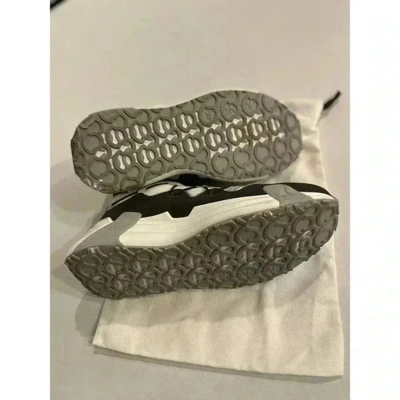 Moncler Compassor Low Top Sneakers White Black Grey Women’s 39.5 9.5 Mens 8 Shoe - Picture 8 of 12